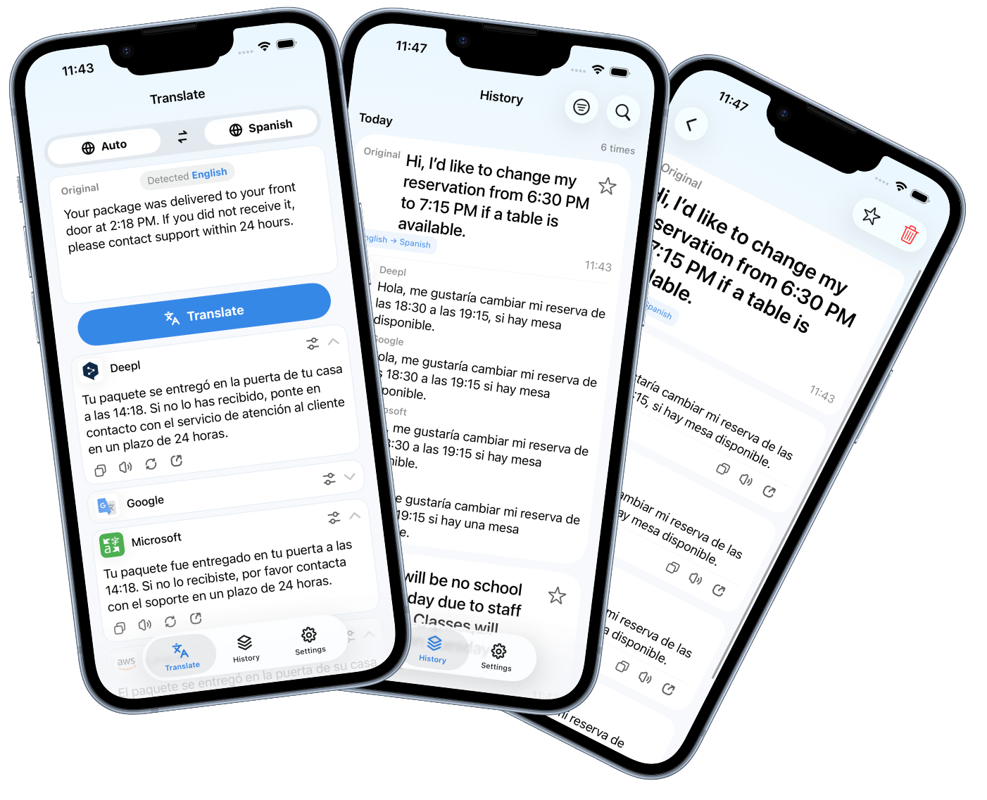 Transio app preview