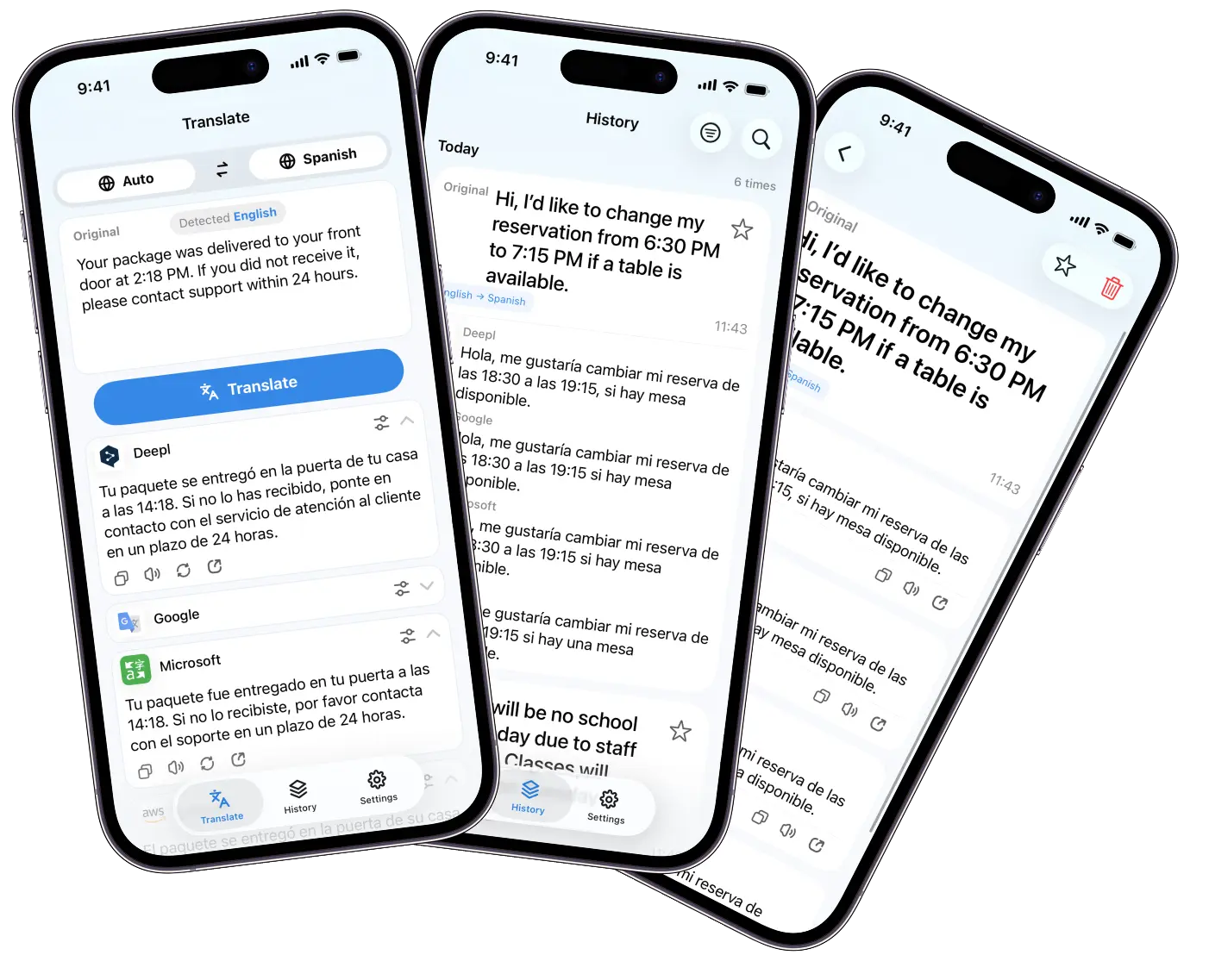 Transio app preview